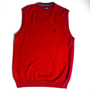 Chaps Men’s Red V-Neck Sweater Vest Size Medium